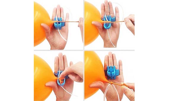 Hoe knoop je een latex ballon vast met een tie-tool?