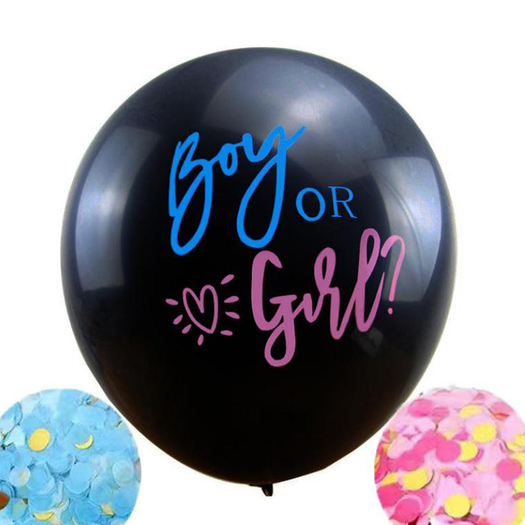 36 inch zwarte gender-onthullingsballonnen