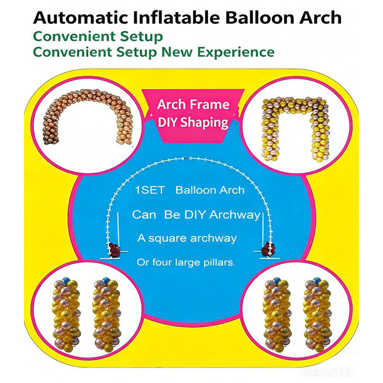 Automatisch opblazende ballonboog