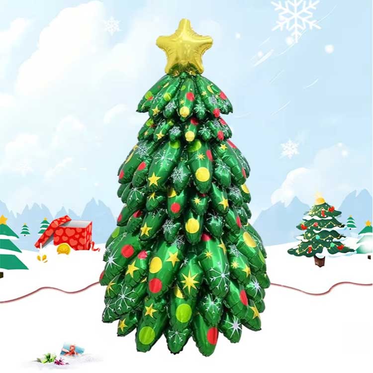 Kerstboom opstaande folieballon