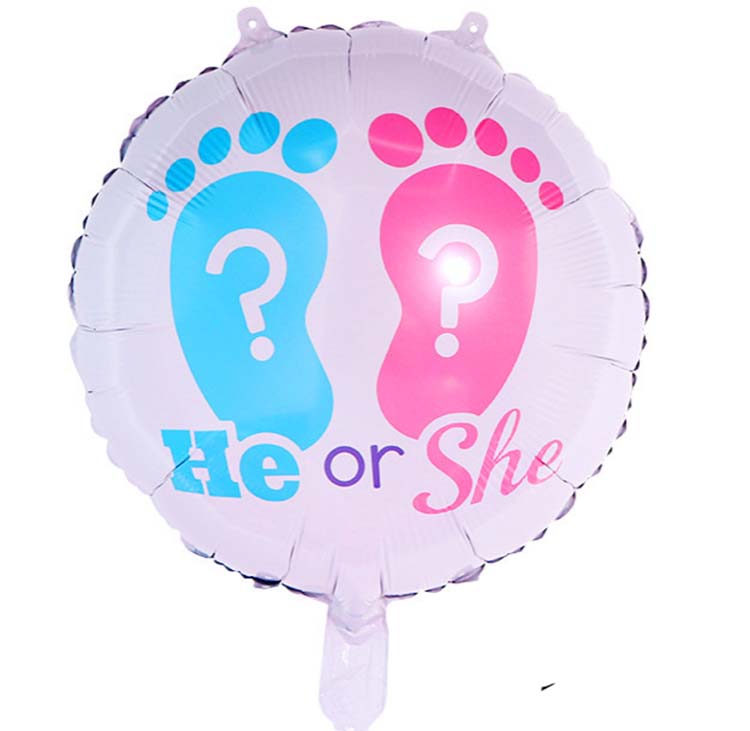 Gender reveal foil balloons