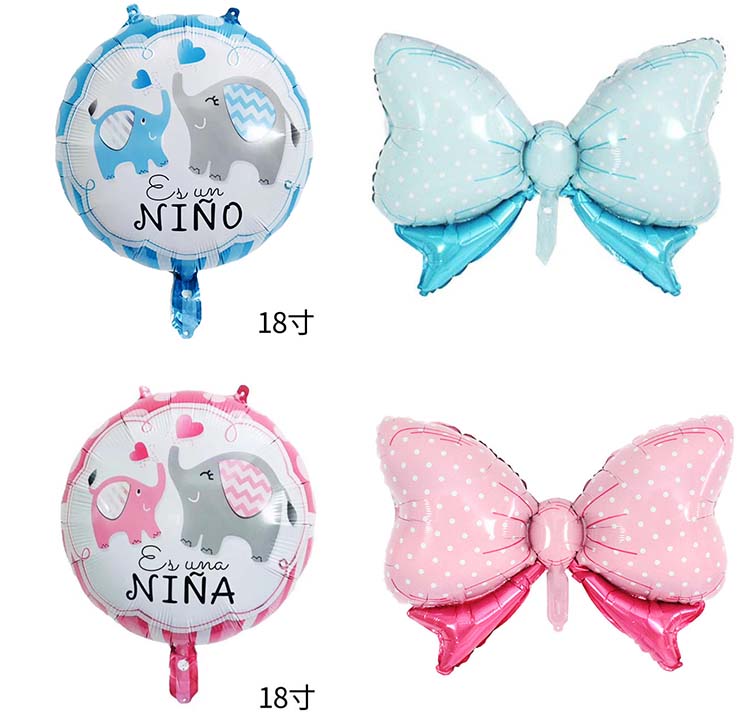 Gender reveal foil balloons