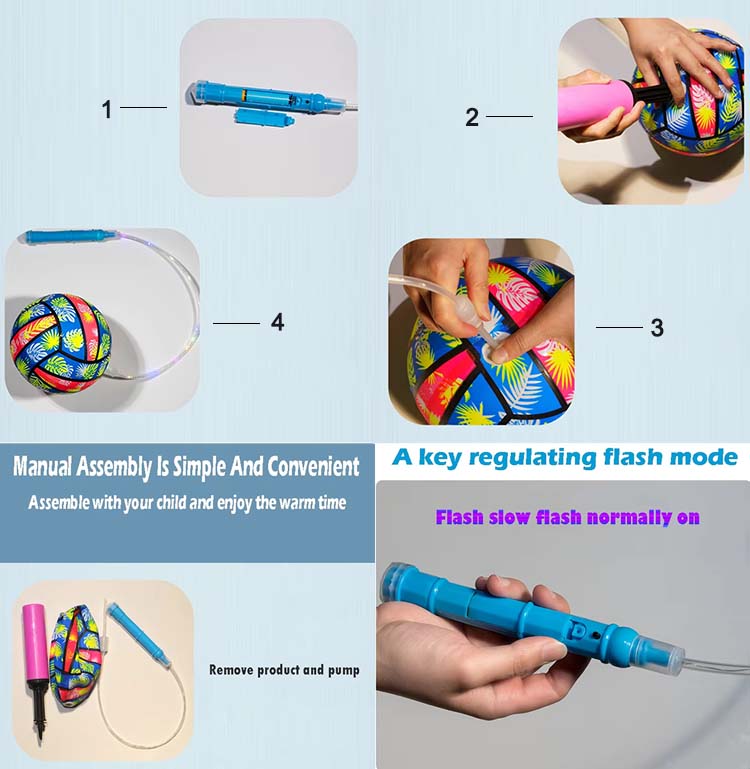 string bouncy balls with led lights Instructions