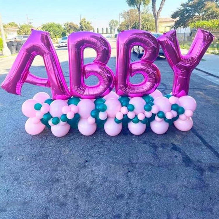 Roze lettersballon