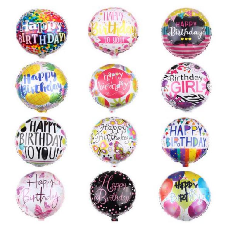 Ronde Happy Birthday folieballon